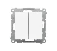 55 MODULE BLANC MAT BOUTON POUSSOIR 2X 2Z PINCES À TP2.01/111