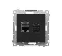 55 MODULE NOIR MAT PRISE ORDINATEUR 2X UAE 8 T62.01/149