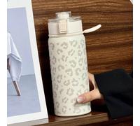550 ml Bouteille d'eau isotherme avec imprimé léopard gris et anse - Mug de voyage durable et portable, convient pour le camping, le pique-nique, les activités extérieures, le cyclisme, et comme cadea