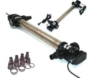 55008 Acier inoxydable UVC Stérilisateur de bassin 72W Stérilisateur d'eau Filtre lumineux Pré-clarificateur Koi