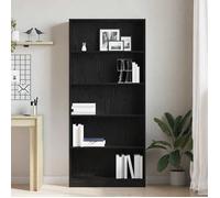55018 |Etagère bibliothèque - MEUBLECHIC - avec stockage - Pour salon - chêne noir 80x24x176 cm bois d'ingénierie""Printemps/été
