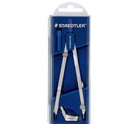 Kit de compas STAEDTLER Mars 554 - avec étui à couvercle rabattable | Rallonge télescopique, adaptateur universel et mines de compas - précision - Réf. 554 T01