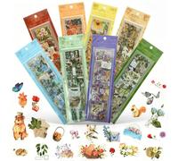 555 Pièces/48 Feuilles Autocollants Fleurs, Autocollants de Fleurs Plantes Vintage, Autocollant Fleurs Imperméable, Stickers Fleurs Colorés pour DIY Scrapbooking, Bullet Journal, Laptop, Album Photo