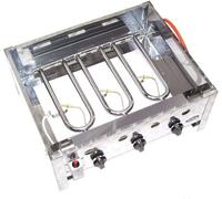 55510 GRILLE À GAZ EN ACIER INOXYDABLE 10KW 3 feux GRILLE À GAZ GRILLE BBQ chariot-grill poêle SET 1