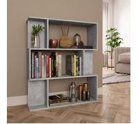 55975HOME NEW•) Jill's Bibliothèque, Étagère Salon, Meuble de Rangement -Séparateur de pièce Gris béton 80x24x96 cm Design Stable &