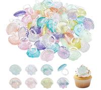 56 décorations en forme de cercle pour cupcakes, diamètre 1,4 cm, motif sous-marin
