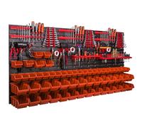 Jeu de panneaux avec porte-outils 173 x 78 cm avec 56 pcs. Boîtes orange suspendues en plastique XL