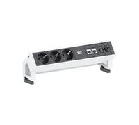 56046135 902.302 Bachmann multiprise 'Desk 2', 3-emplacements, avec 2x interfaces de données, USB et HDMI, blanc pur, RAL 9010