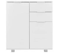 [56833]Buffet Bahut MEUBLECHIC, commode meuble de rangement, Blanc brillant 71x35x80 cm Bois d'ingénierie,Poids:26.5 Kg