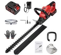 56CM Taille Haie Batterie, 21V Taille Haie sans Fil avec Btterie 3,0 Ah et Chargeur, Professional Taille-Haie Telescopique Electrique avec 18 mm Écartement Dents pour Haies et Arbustes