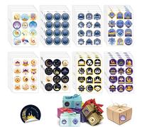 576 Pièces Stickers Eid Mubarak, Autocollant Eid Mubarak, Autocollants Décoratifs, Stickers Aid Moubarak, Autocollant pour Papier Cadeau Eid Mubarak Enfant Deco Eid Mubarak Ramadan Fête
