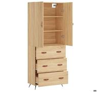 (5768)Meuble rangement - Buffet haut - contemporain - Chêne sonoma 69,5x34x180 cm Bois d'ingénierie ,poid:58.88 kg