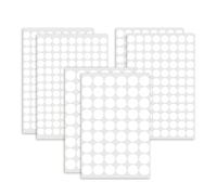 580 Pièces Scratch Autocollant Rond, Pastille Cache Vis Différentes Tailles 12mm 15mm 21mm Rotection Durable et Esthétique Tables Installation Rapide pour Décorations de Fête Bricolage Maison (Blanc)