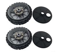 580365301 Lot de 4 roues d'entraînement pour tondeuse à gazon de 20,3 cm avec cache-poussière pour roue avant autopropulsée - Pneus en plastique gris