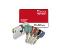 Vachette Radialis - Cylindre de Serrure 32,5x32,5 mm pour Porte Extérieure/Entrée | Très Haute Sécurité, 4 Clés Incopiables, Carte de Propriété, Inox