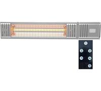 58630 Chauffage de terrasse Golden-Tube, avec télécommande, pour montage mural, idéal pour balcon, véranda, chauffage infrarouge, radiateur thermique, couleur argent