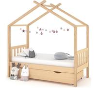 58874*PRO*Lit cabane enfant,Lit maison Sommier inclus avec un tiroir Pin massif 80x160 cm Luxueux Magnifique Lits bébés et enfants G