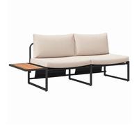 58981& NEUF Canapé de jardin - Salon bas d'extérieur - avec coussin Taupe 200,5x70x85,5 cm Acier - 200,5x70x85,5 cm