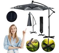 Parasol de jardin pliable 6 segments 350 cm avec housse et éclairage Plonos PL-882