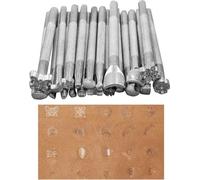59PCS Craft Leather Tool Set DIY Leather Hand Working Tool Kit for Sewing Stiching Carving Printing Cutting Professional Leathercraft Accessories with Different Leather Stamp Punches
