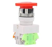5A 220V 22mm L'arret d'urgence Bouton Poussoir NO/NC Rouge Capuchon Champignon