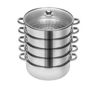 5e étage Cuiseur Vapeur 26 cm Couscoussier Cuiseur Vapeur Couvercle en Verre Transparent Hauteur Totale 42 cm Convient Pour la Cuisson des Boulettes du Pain et du Poisson