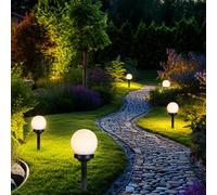 Lot de 5 lampes solaires extérieures LED Boule Design Broche Terre Lampes enfichables Jardin Chemin Éclairage