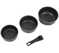 JJA Casseroles JJA 135112 – Lot de 3 16/18/20 cm Pierre poignées amovibles Noir