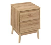 5five Abana table de chevet 2 tiroirs Beige naturel L 40 x l 40 x H 56 cm