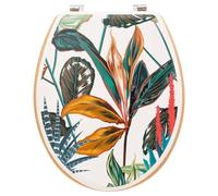 5five Abattant WC Palawan - Assise en bois, couvercle à motifs multicolore