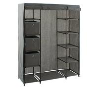 5five Armoire dressing tissu gris anthracite 133x44x170 cm Penderie, étagères, 3 boîtes