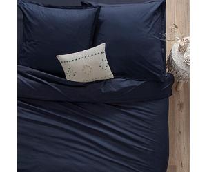 5five Atmosphera Créateur d'Intérieur Housse de couette Bleu encre 100 % Coton L 200 x l 140 cm