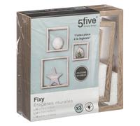 Atmosphera (5five) Étagères murales Fixy Cube MDF chêne – Lot de 3 L15/20/25×P9×H15/20/25 cm