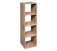 5five – Étagère colonne 4 cases – Effet bois chêne – H 134 cm