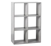 5five - Bibliothèque Étagère Mix'N'Modul - Effet Chêne Gris - 6 Cases, L 68 x P 32 x H 101 cm - pour Salon, Chambre, Bureau