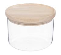 5five - Bocal de Conservation Hermet - 0,65 L, H 12,5 cm - Verre avec Couvercle en Bois, Fermeture Hermétique - Pour Rangement Cuisine, Aliments Secs