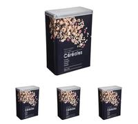 5five - boîte à céréales 750g métal black edition noir (Lot de 4)