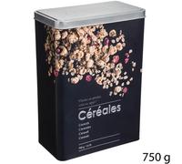 5five Boîte à céréales Relief II en métal noir, L 18 x l 10 x H 24,5 cm