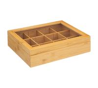 5five Boîte à thé avec 12 compartiments en bambou naturel