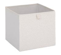 5five - Boîte de Rangement Cube Mix'n'Modul - Blanc, Effet Bouclette, Pliable, 31 x 31 x 31 cm - Pour Étagère, Dressing, Salon