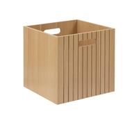 5five - Boîte de Rangement Cube Tasso - Bois Clair 31 x 31 x 30 cm - Modulable avec Poignées Pour Meuble à Casie PANIER DECORATIF