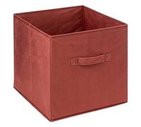 5five - Boîte de Rangement Pliable Mix n Modul - Terre de Sienne, 31x31x31 cm - Tissu Effet Velours, Avec Poignée - Pour Étagère à Cases, Dressing
