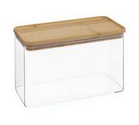 5five Boîte de rangement rectangulaire avec couvercle en bambou 2 L - Transparente