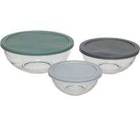 5five - Set de 3 boîtes de conservation en verre borosilicate - 2L/1L/0,4L rondes, empilables