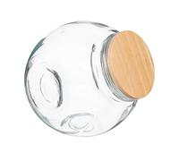 5five - Bonbonnière en Verre avec Couvercle en Bois - 1,5 L, H 16 cm - Bocal de Rangement pour Cuisine