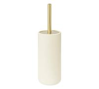 5five - Brosse WC Duo Avec Support Ivoire et Doré, Ø 10 x H 36 cm - Pour Toilettes, Salle de Bain