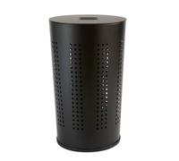 FIVE Simply Smart – Corbeille à linge Glass – 45 L – métal et bois – Noir