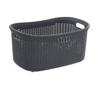 5five - corbeille à linge rattan rectangulaire 40l gris