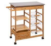 5Five Desserte Bambou 6 tiroirs roulettes 76 cm