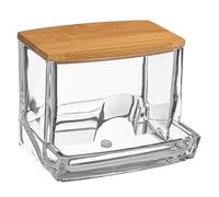 5five Distributeur d'oreillers en bambou et coton Selena, 9 cm, transparent, polystyrène et bambou, L 9,3 x l 8 x H 7,4 cm